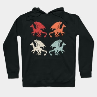 Retro Vintage Dragon Icons Hoodie